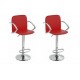 SGABELLO TOKIO (XH 101-2),BLACK SHINNING PVC LEATHER COVERED rosso, coppia di sgabelli design, stool,PVC
