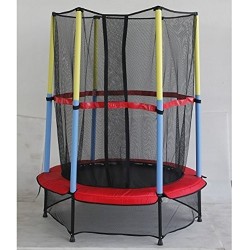 TRAMPOLINO TAPPETO ELASTICO RETE SALTI CON PROTEZIONI GIOCO PER BIMBI BAMBINI