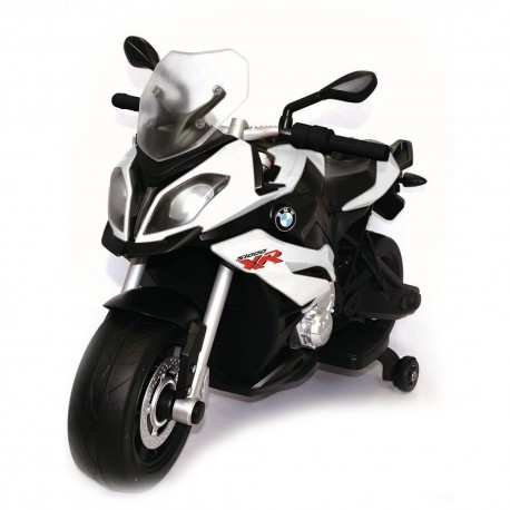Moto Motocicletta Elettrica 12V Per Bambini Bmw S1000 XR Bianco