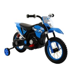 Moto Motocicletta Elettrica 6V Per Bambini Minicross Blu Dugez