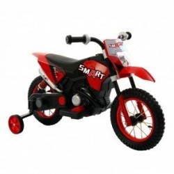 Moto Motocicletta Elettrica 6V Per Bambini Minicross Rosso Dugez
