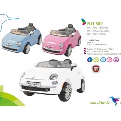 Auto Macchina Elettrica Fiat 500 azzurra 12V Per Bambini